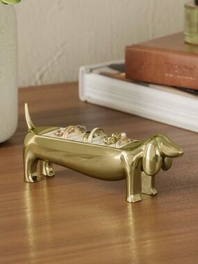 Umbra Dachsie 10 Ring Holder Gold Designed by Seymer Cruz NWT